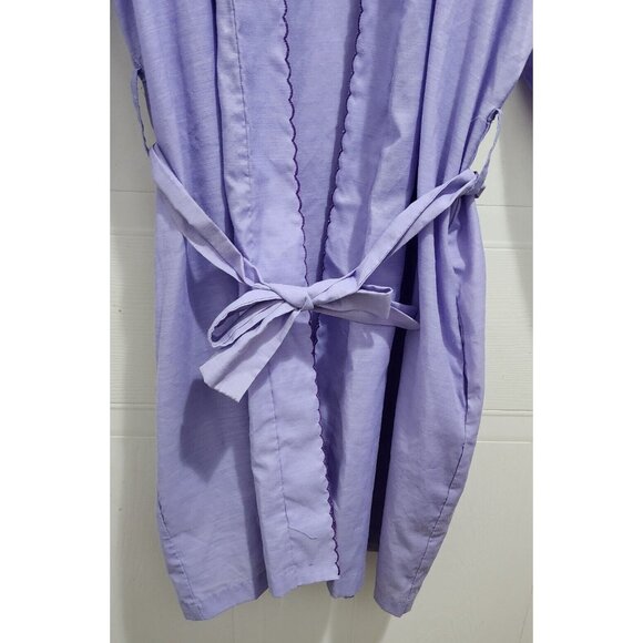 Vintage Lyre Bird Women's Lightweight Short Robe Floral Applique Purple Size M - Picture 9 of 11